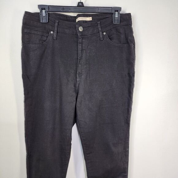 Levis Strauss Womens Jeans Size 32 L30 721 High Rise Skinny Denim Black Stretch - Picture 5 of 11